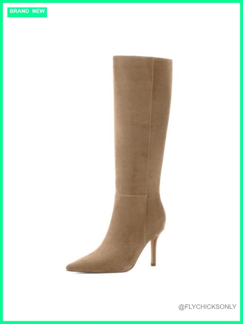 Easyfox Womens Knee High Boots Stiletto Heel Pointed Toe Faux Suede Tall Boots